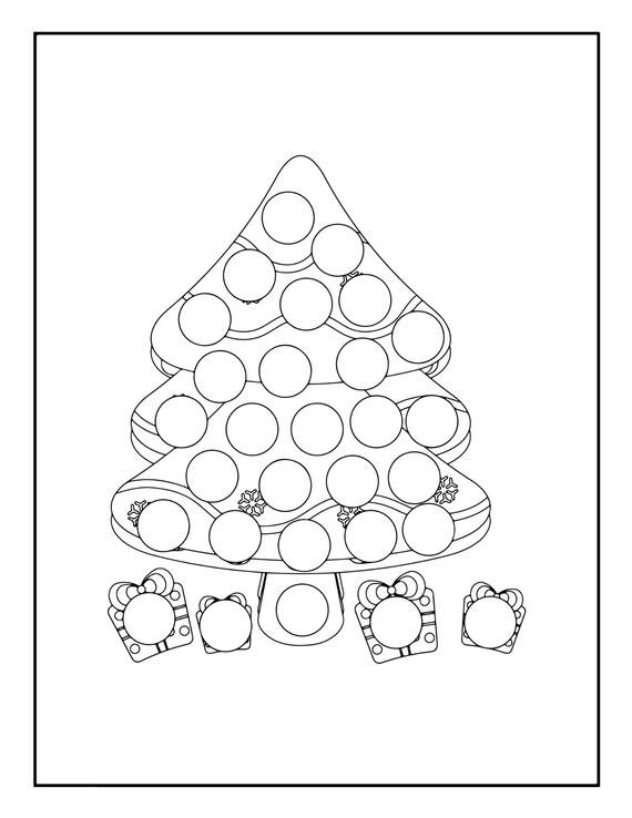 Christmas dot marker coloring pages for toddler and kids ages cute winter scenes hours of fun printable