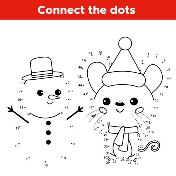 Winter dot to dot stock illustrations royalty