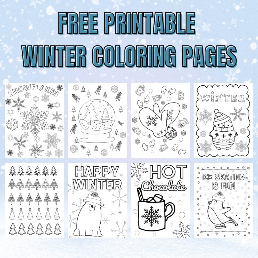 Winter coloring pages for all ages