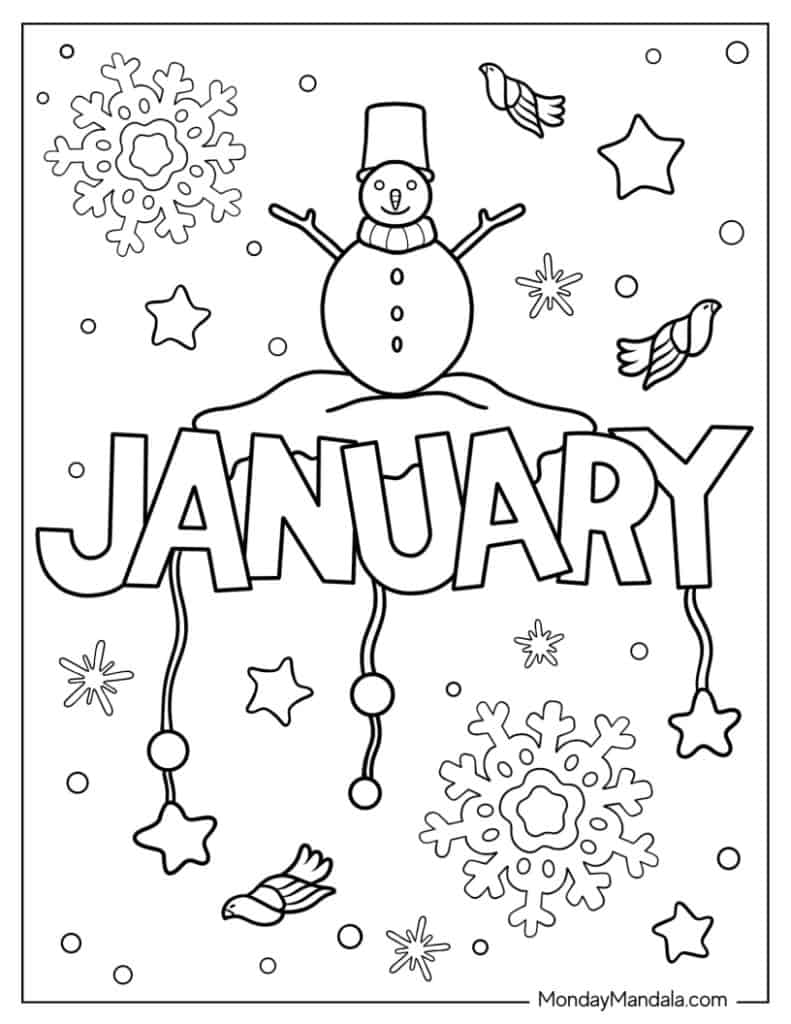 Winter coloring pages free pdf printables