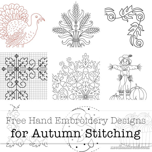 Free hand embroidery designs for autumn â a small collection â