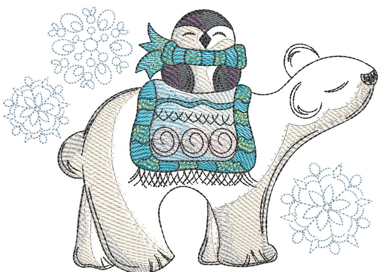 Winter polar bear