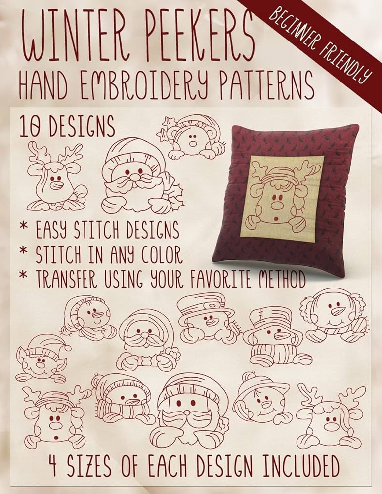 Winter peekers hand embroidery patterns embroidery stitchx books