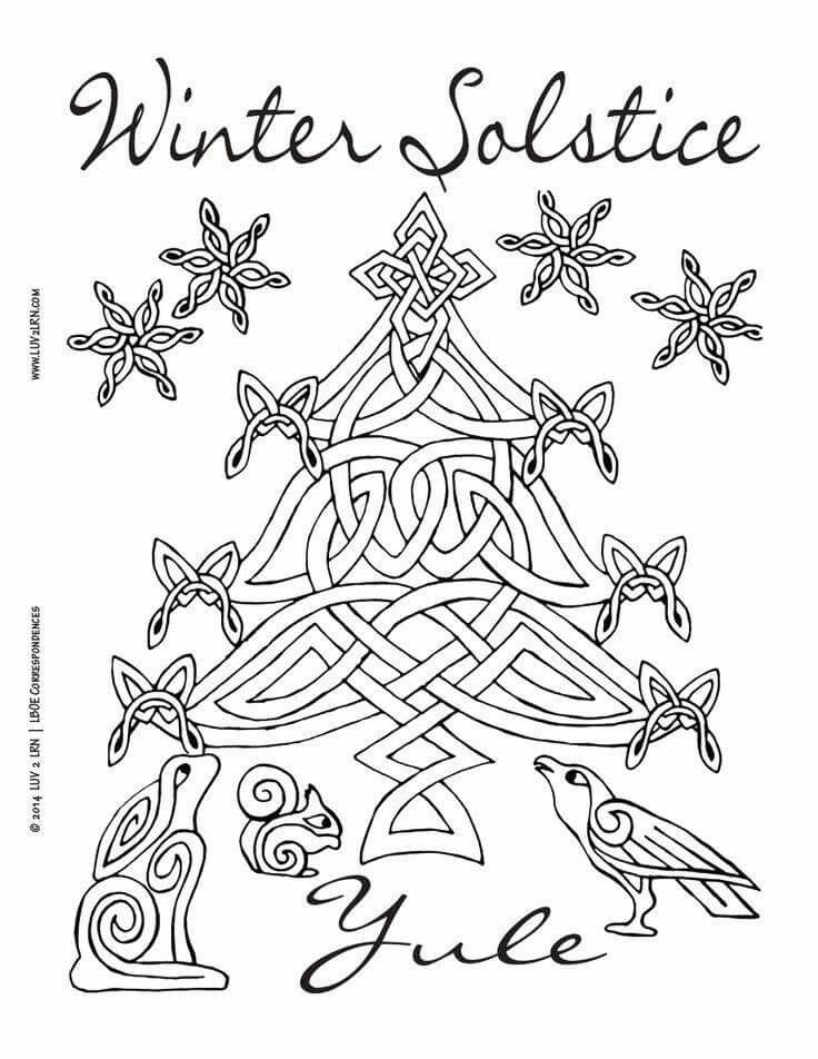 Winter solstice coloring pages christmas coloring pages yule