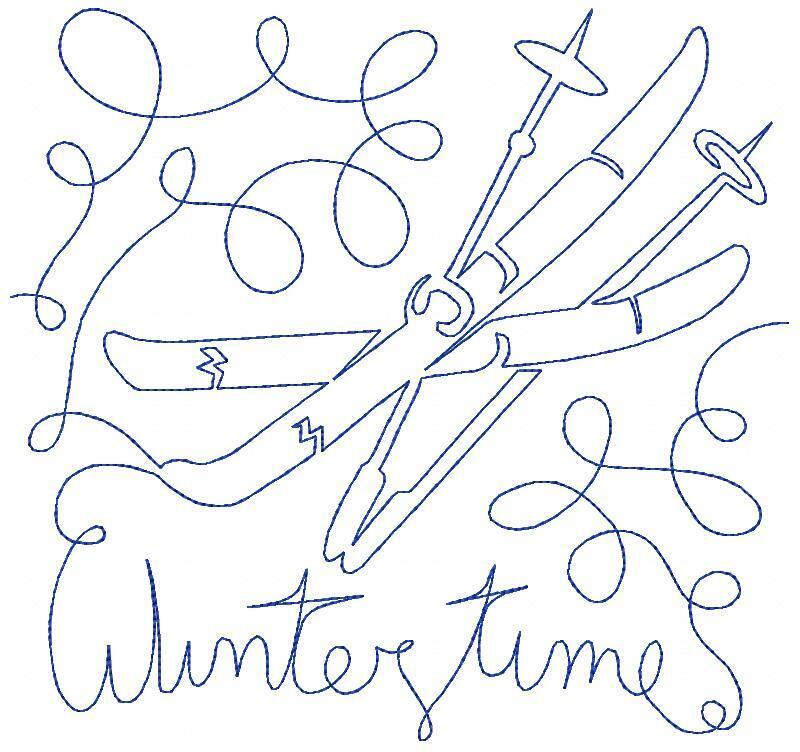 Free motion winter blocks machine embroidery designs cd in sizes