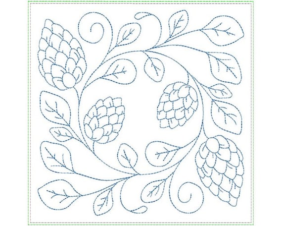 Circle of life winter quilt block machine embroidery design pine cone circle embroidery pattern pinecone winter quilt block embroidery