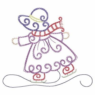 Winter girl embroidery design