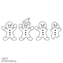 Gingerbread man embroidery designs