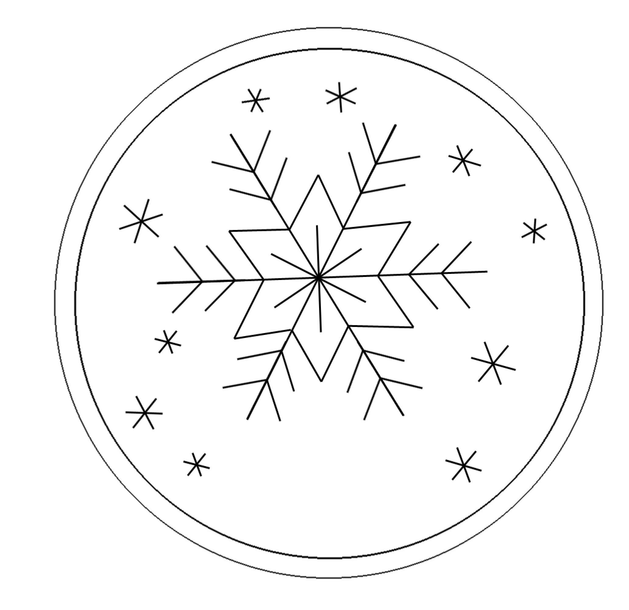 Snowflake ornament free hand embroidery pattern