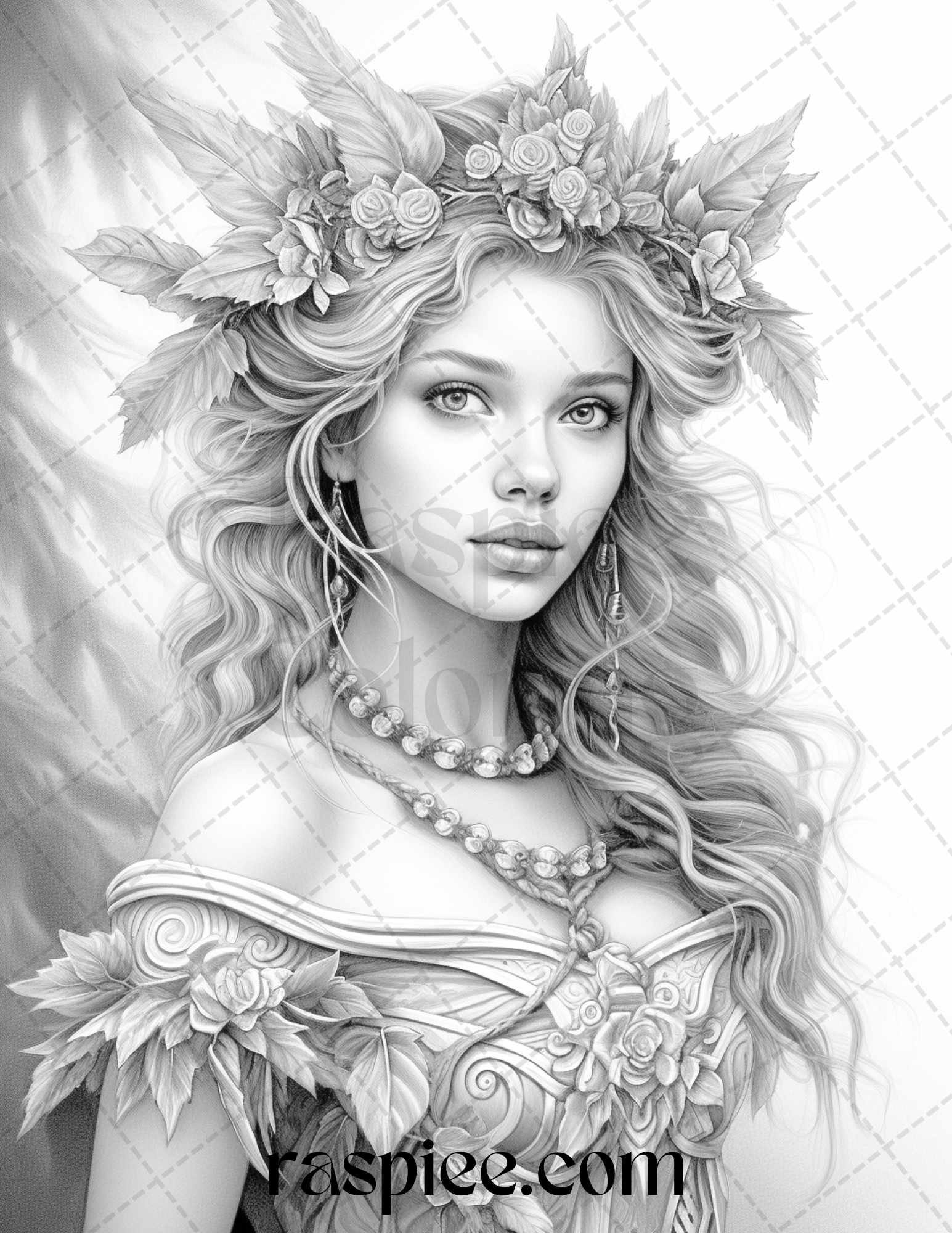 Winter fairy grayscale coloring pages printable for adults pdf fil â coloring