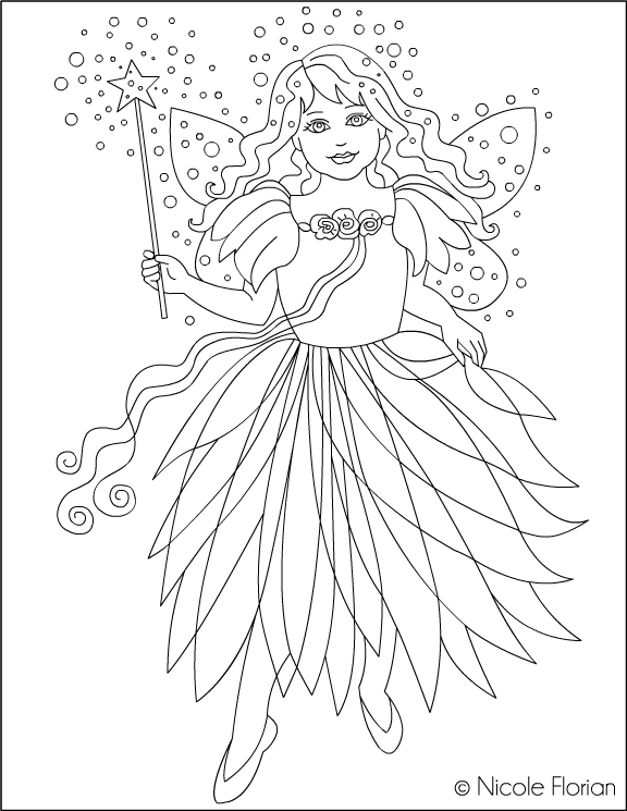 Nicoles free coloring pages zana verde green fairy coloring page