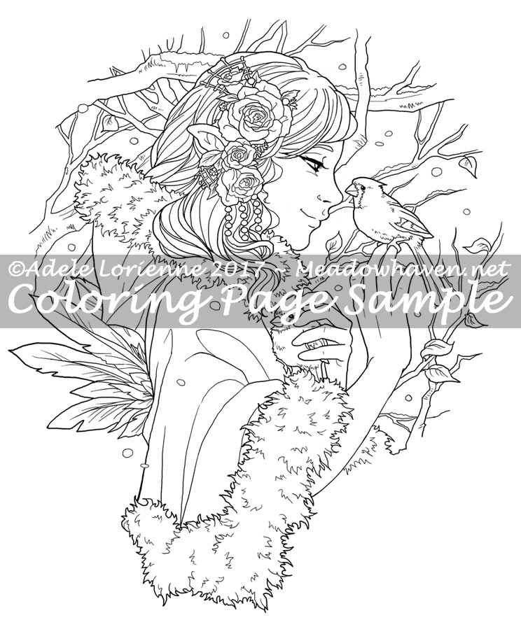 Art of meadowhaven coloring page winter rose by saimain on