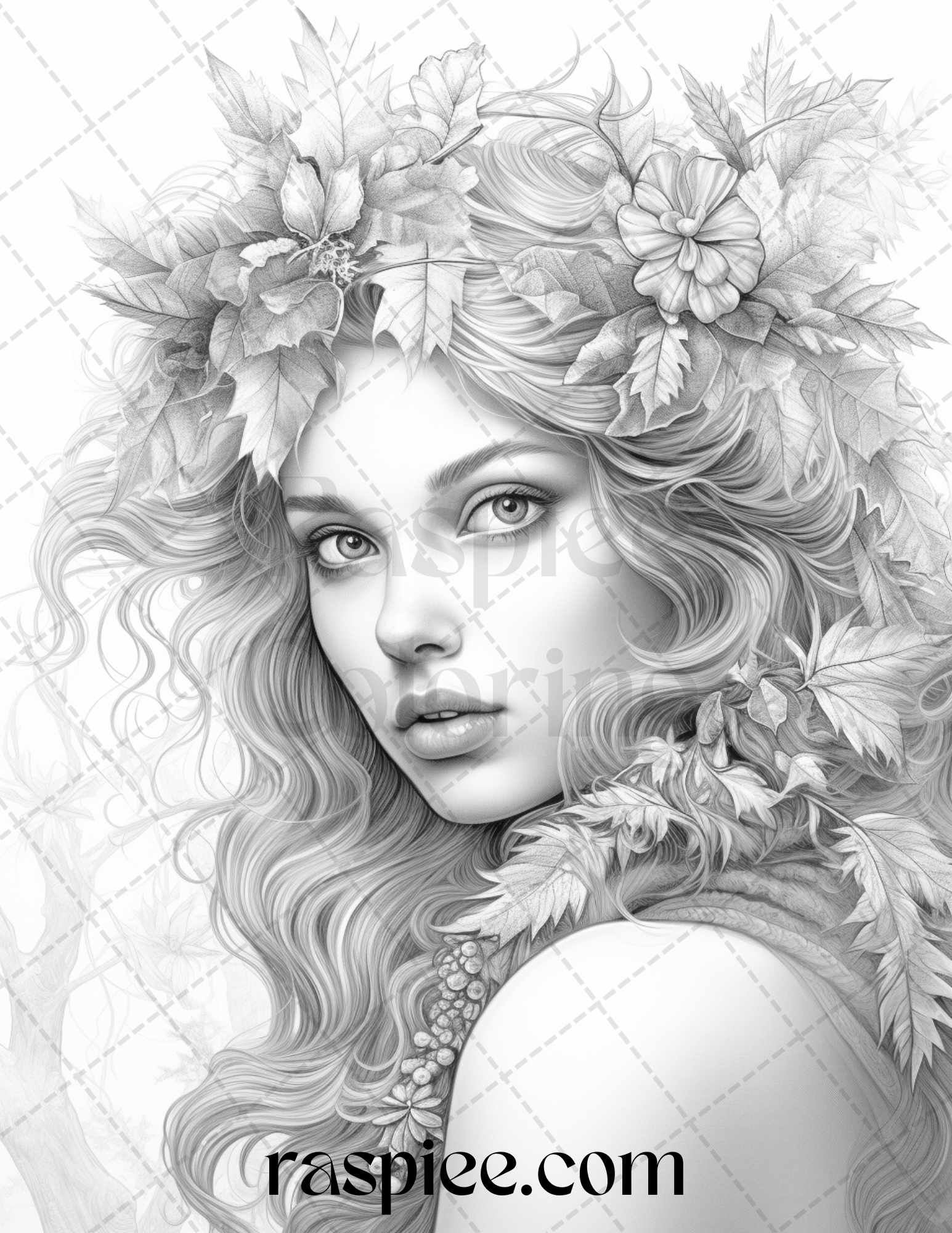 Winter fairy grayscale coloring pages printable for adults pdf fil â coloring