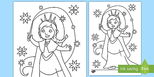 Winter princess fairy tale resource colouring activity