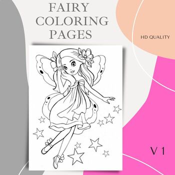 Fairy coloring pages for kids winter days thanksgiving v tpt