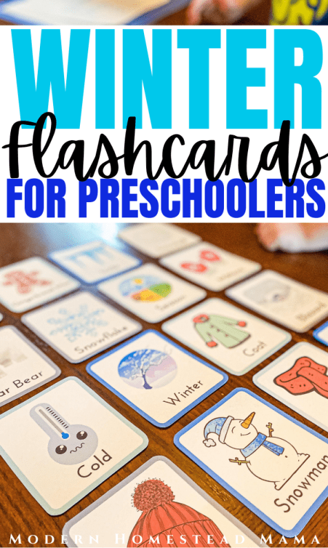 Winter flashcards for preschoolers