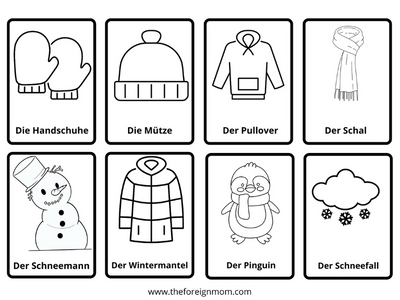 The best winter worksheets in german plus free winter flashcards for kids