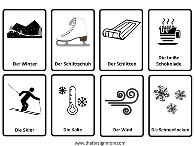 The best winter worksheets in german plus free winter flashcards for kids