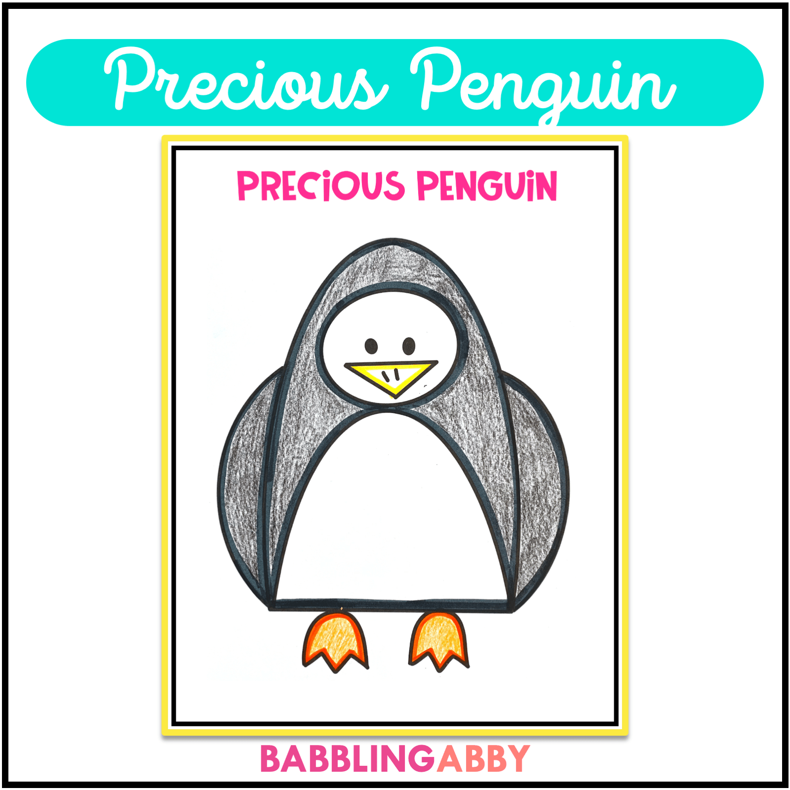 Penguin directed drawing following directions coloring page for january winter