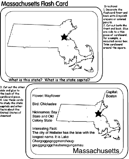 Us state flash cards