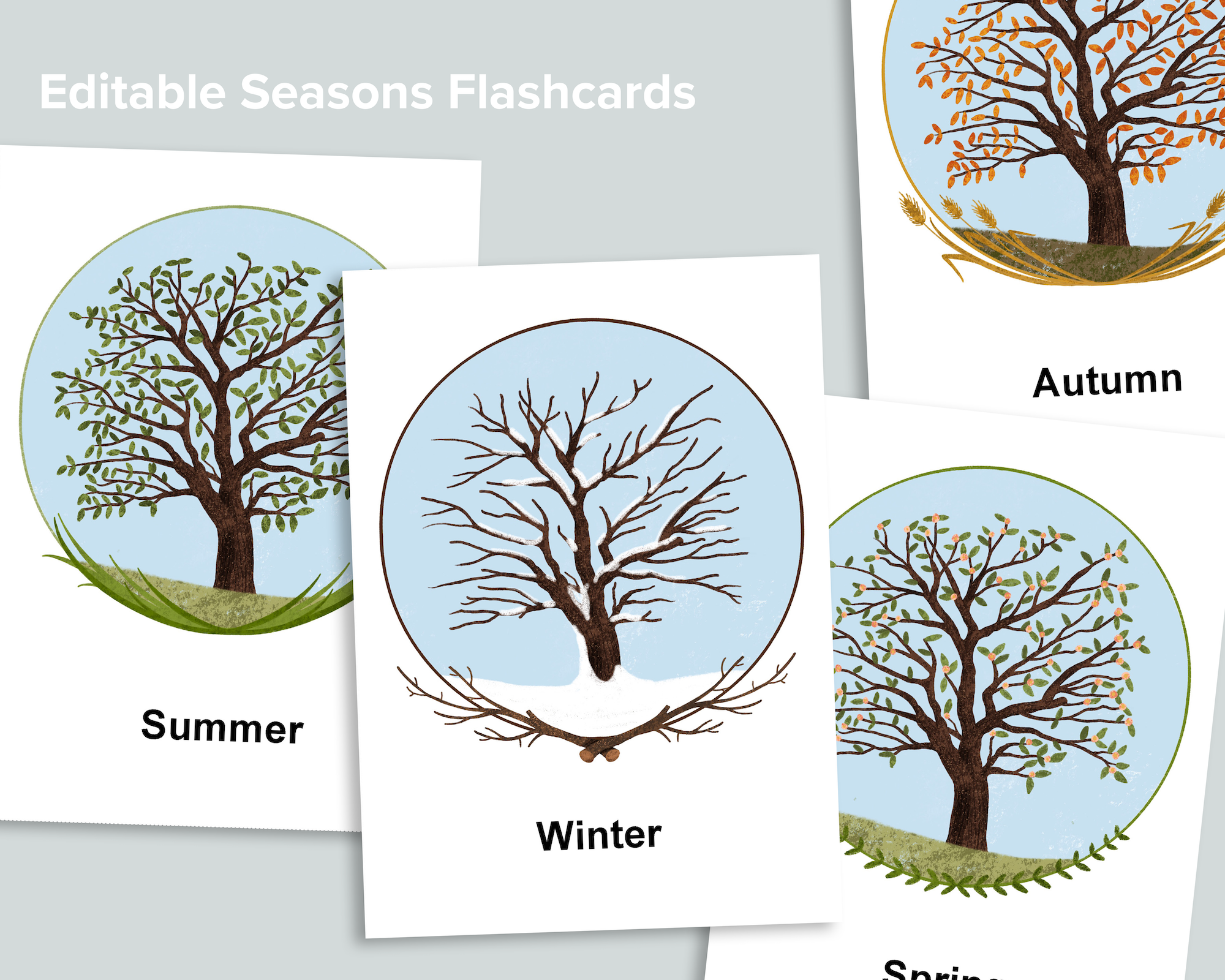 Editable seasons flashcards â mornings together