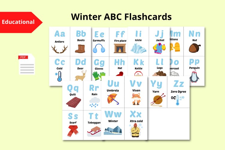 Winter abc flashcards