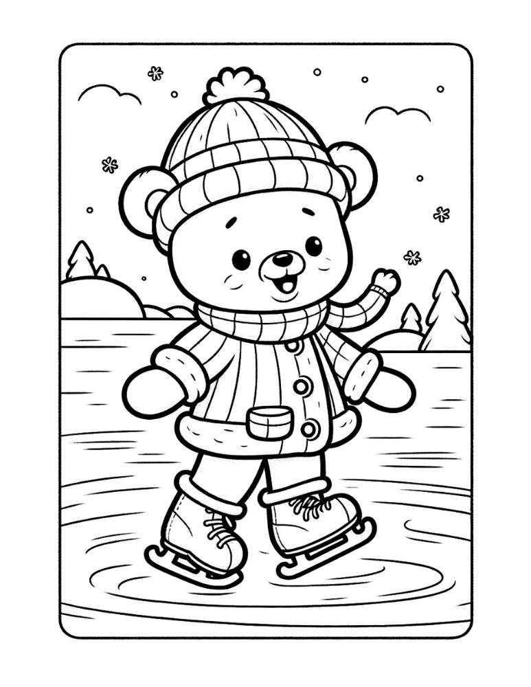 Free winter coloring pages for kids