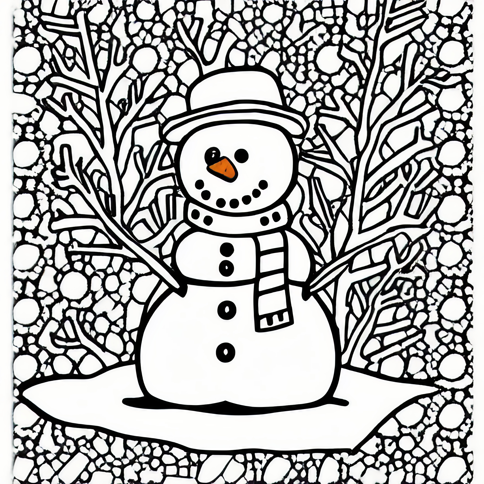 Winter coloring pages for children and adults