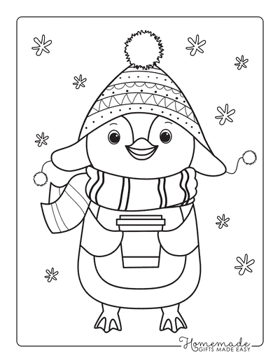 Free printable winter coloring pages for kids adults