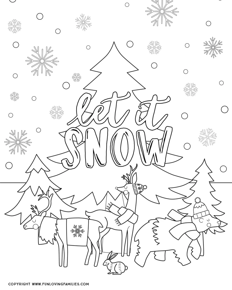 Winter coloring pages for kids