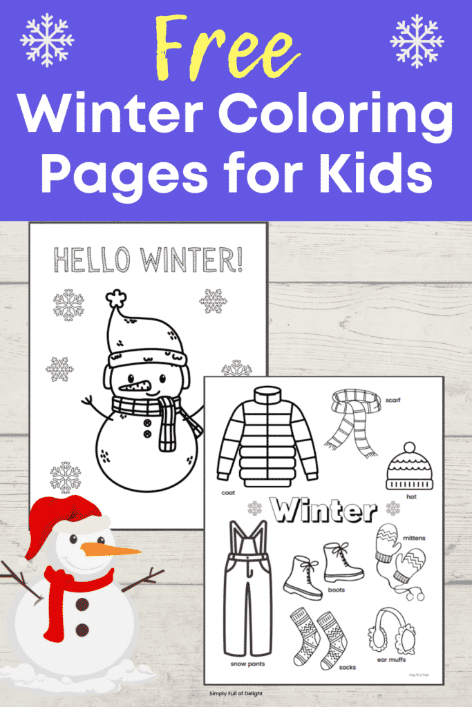 Winter coloring pages for kids