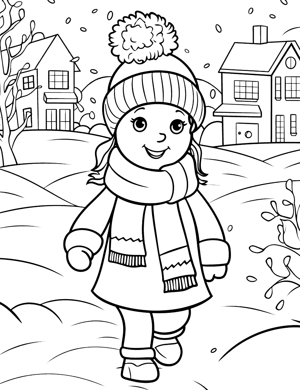 Winter coloring pages free printable sheets