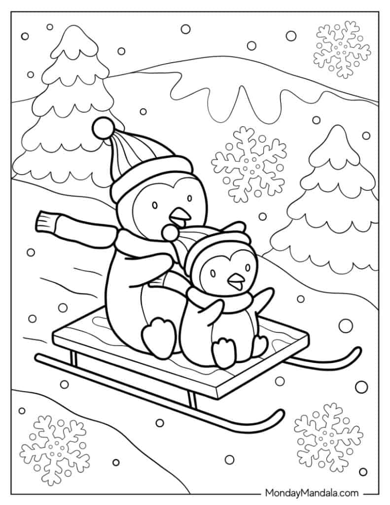 Winter coloring pages free pdf printables