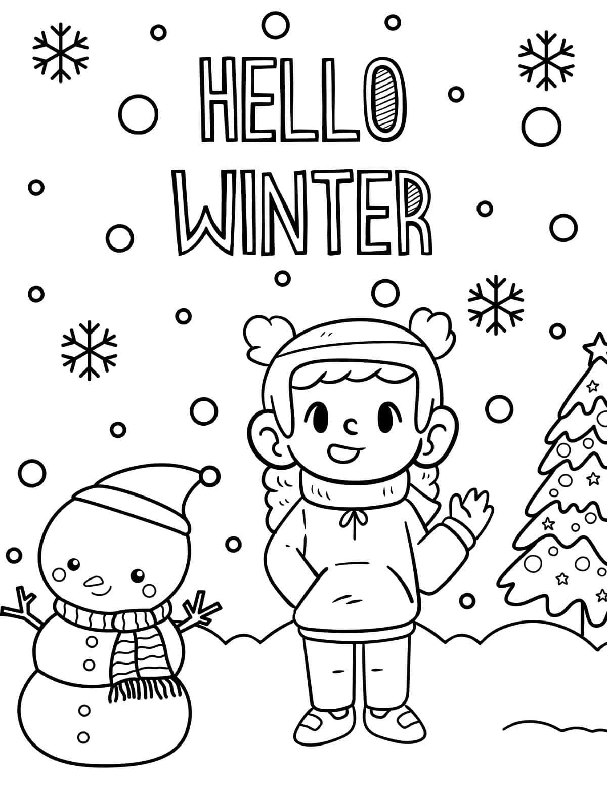 Free winter coloring pages for kids