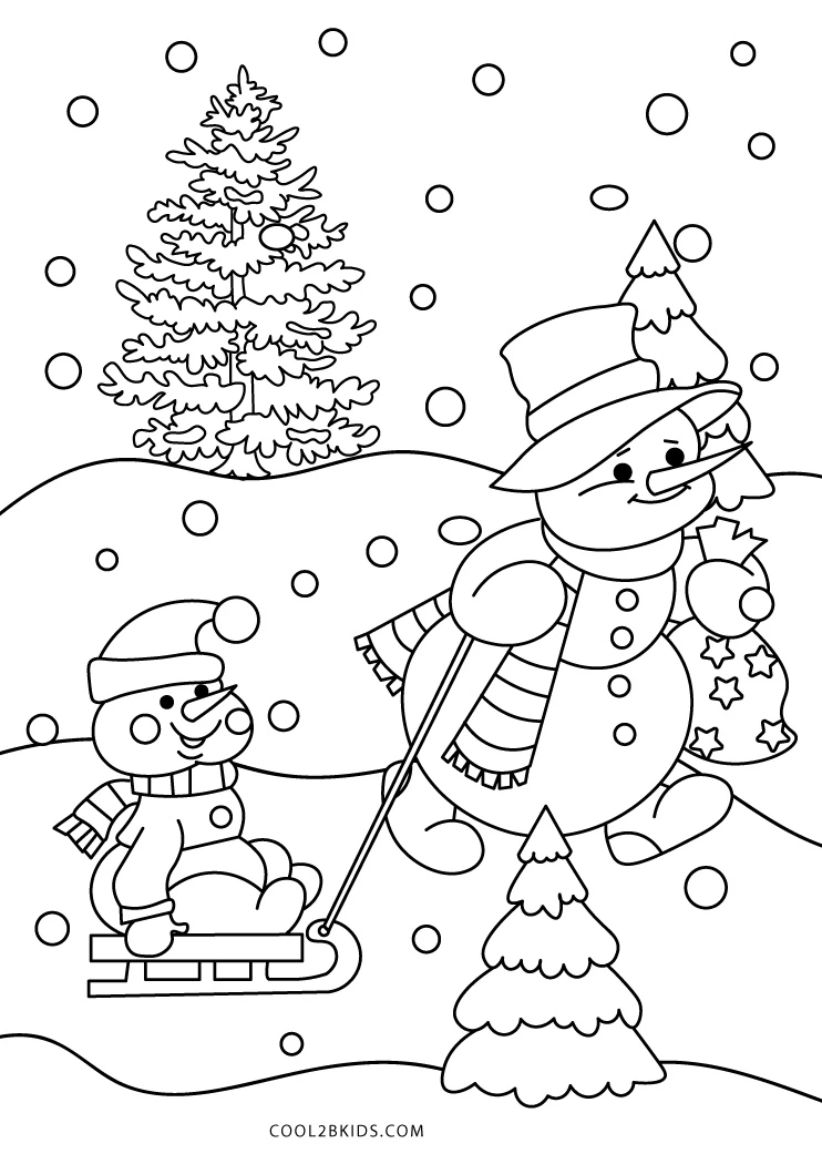 Free printable winter coloring pages for kids