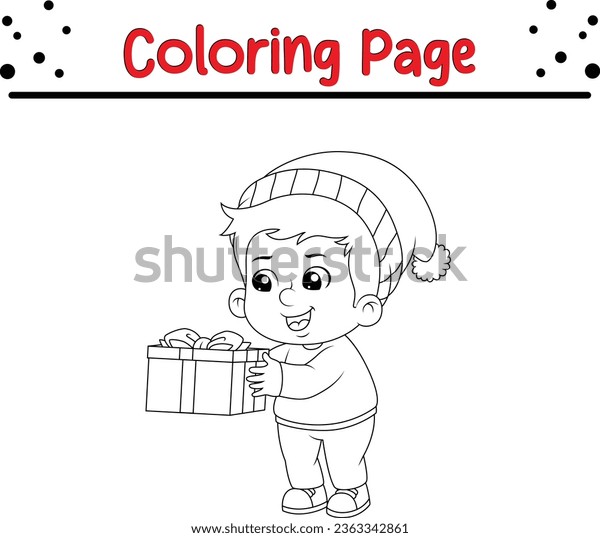 Winter children coloring page kids christmas stock vector royalty free