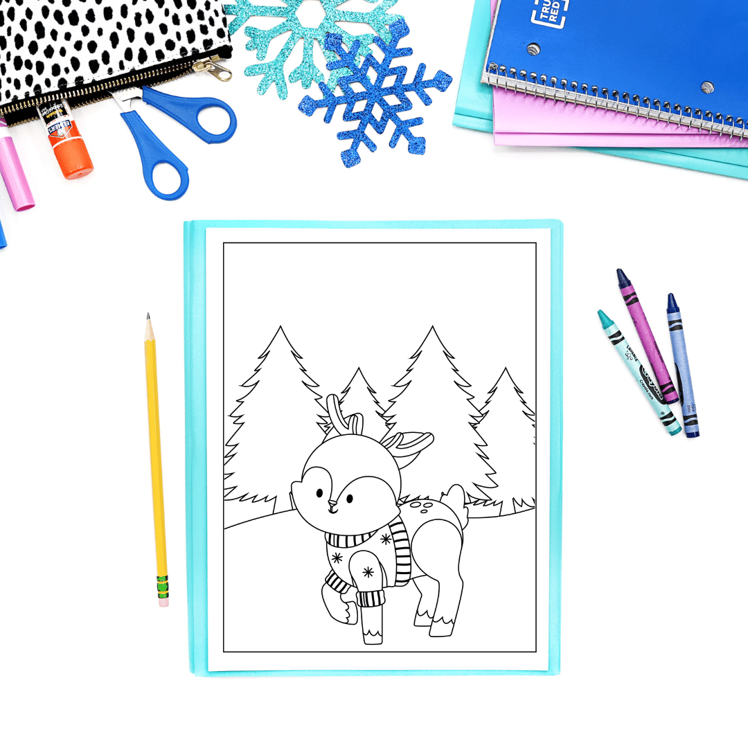 Free winter coloring pages printable set for kids