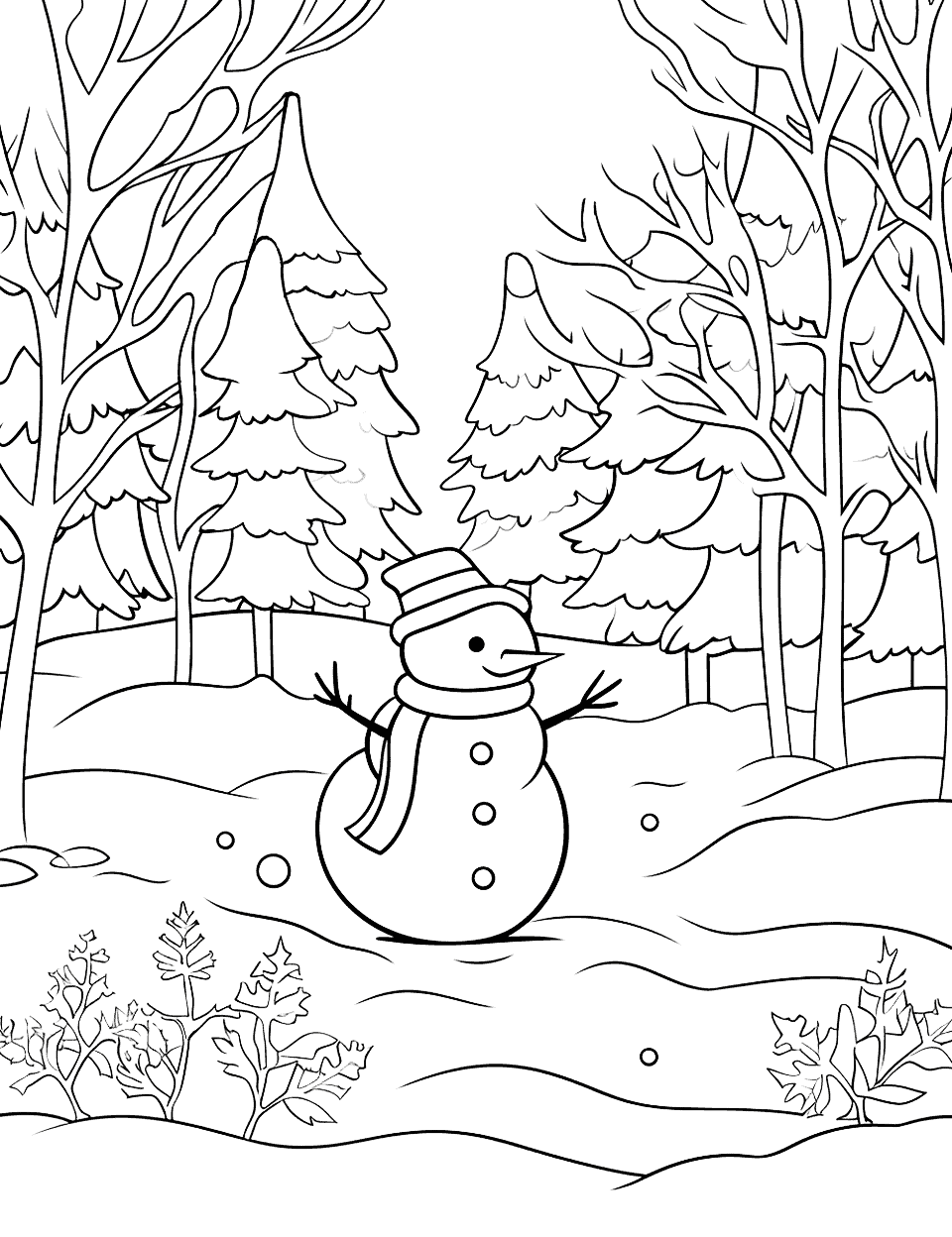 Winter coloring pages free printable sheets