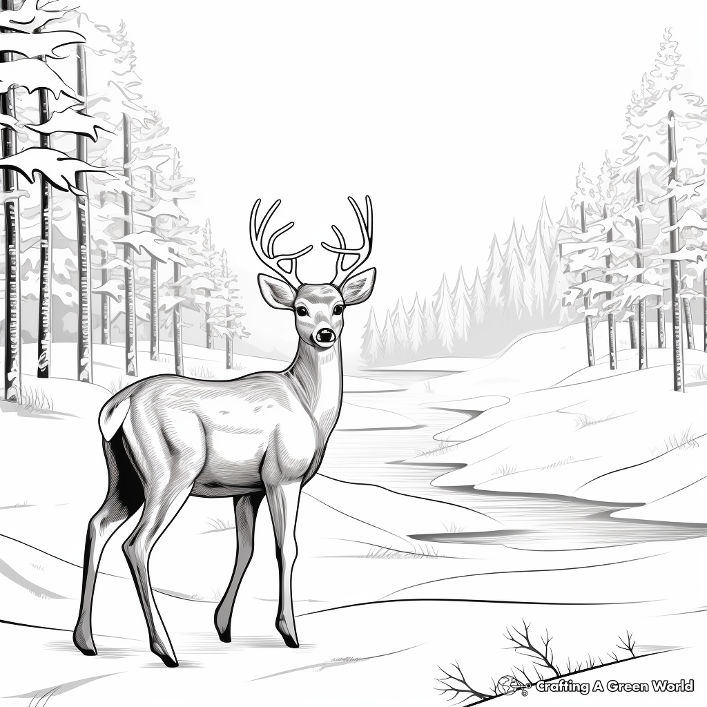 White tailed deer coloring pages