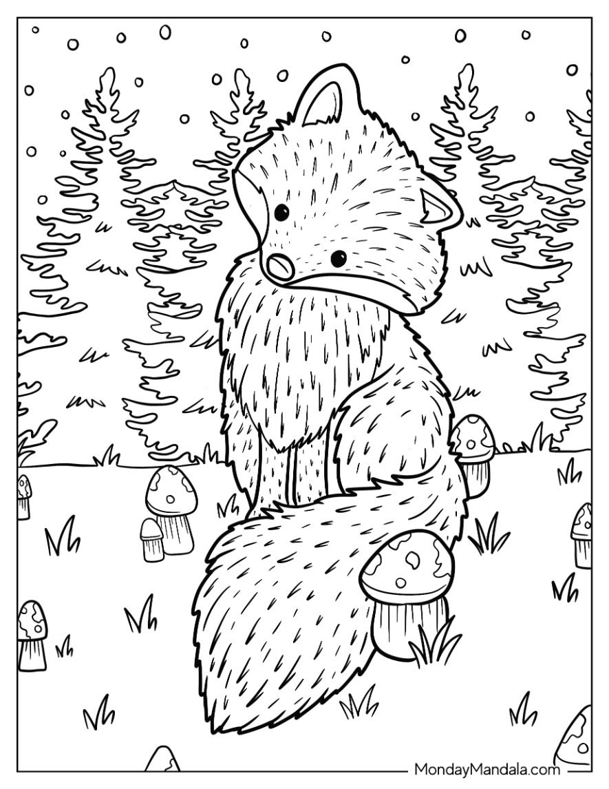 Fox coloring pages free pdf printables