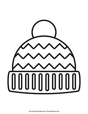 Winter hat coloring page â free printable pdf from