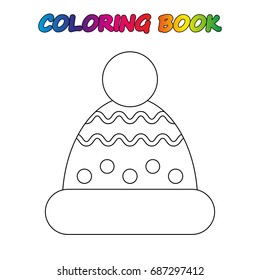 Winter knitted cap coloring book coloring stock vector royalty free