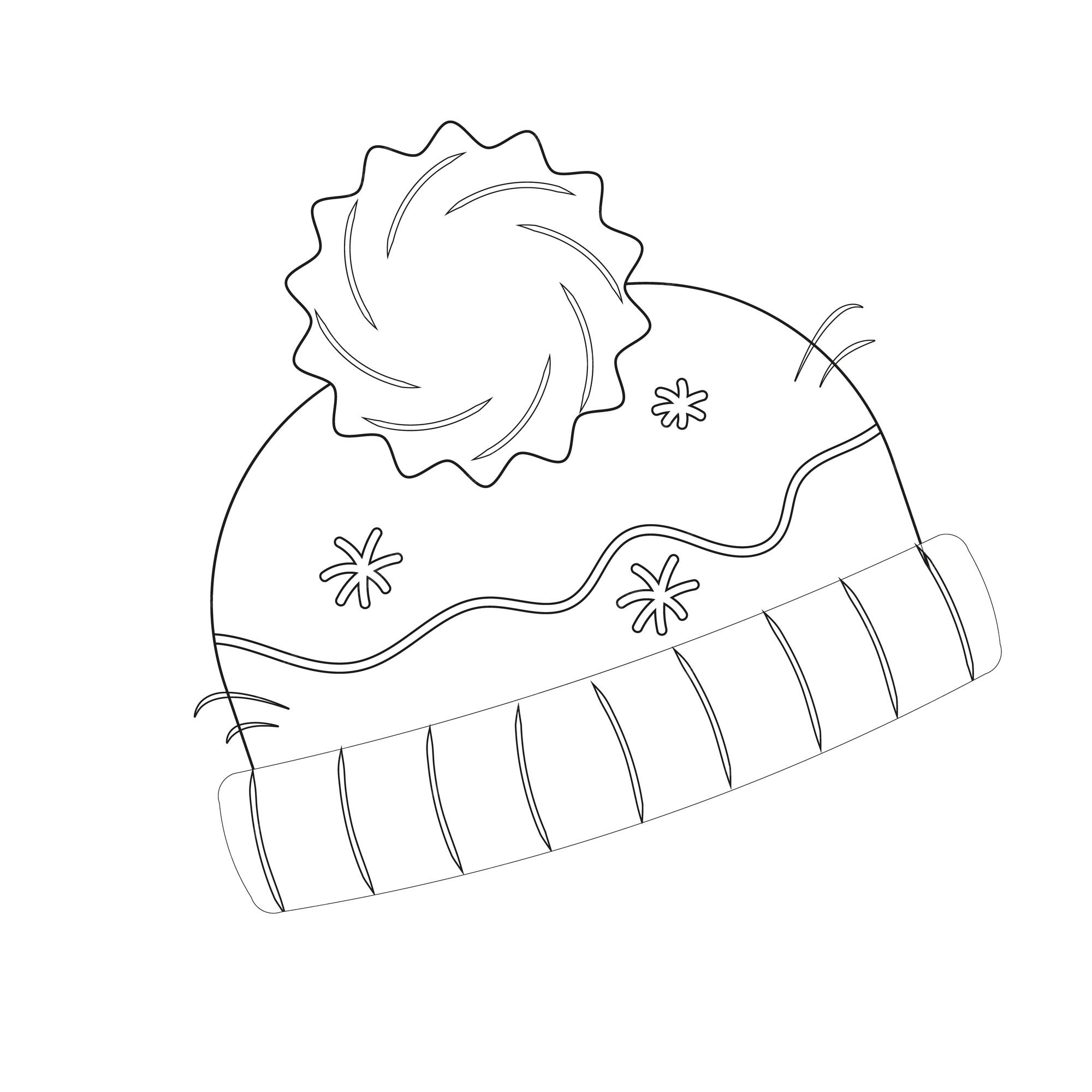 Premium vector coloring page women knitted hat autumn winter vector illustration