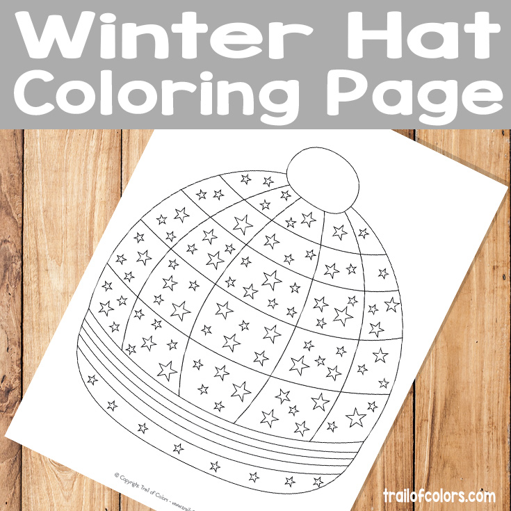 Winter hat coloring page