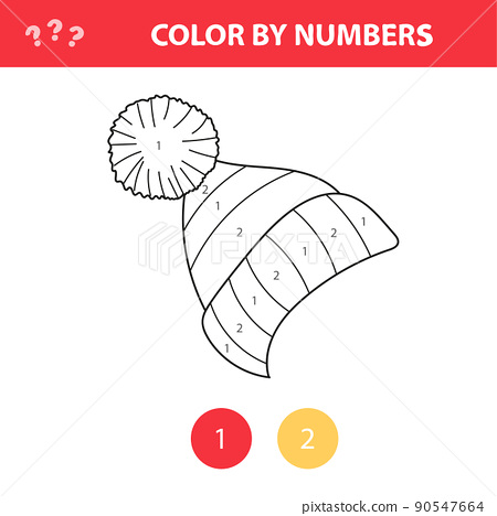 Coloring book for kids winter hat vector