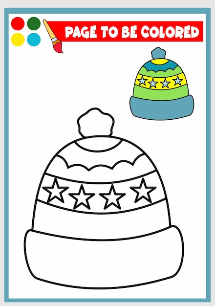 Premium vector coloring book for kids winter hat