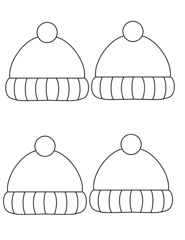 Free printable winter hat craft template