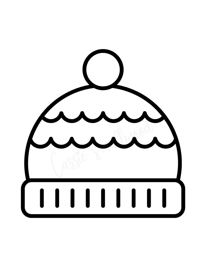 Cute winter hat templates and coloring pages