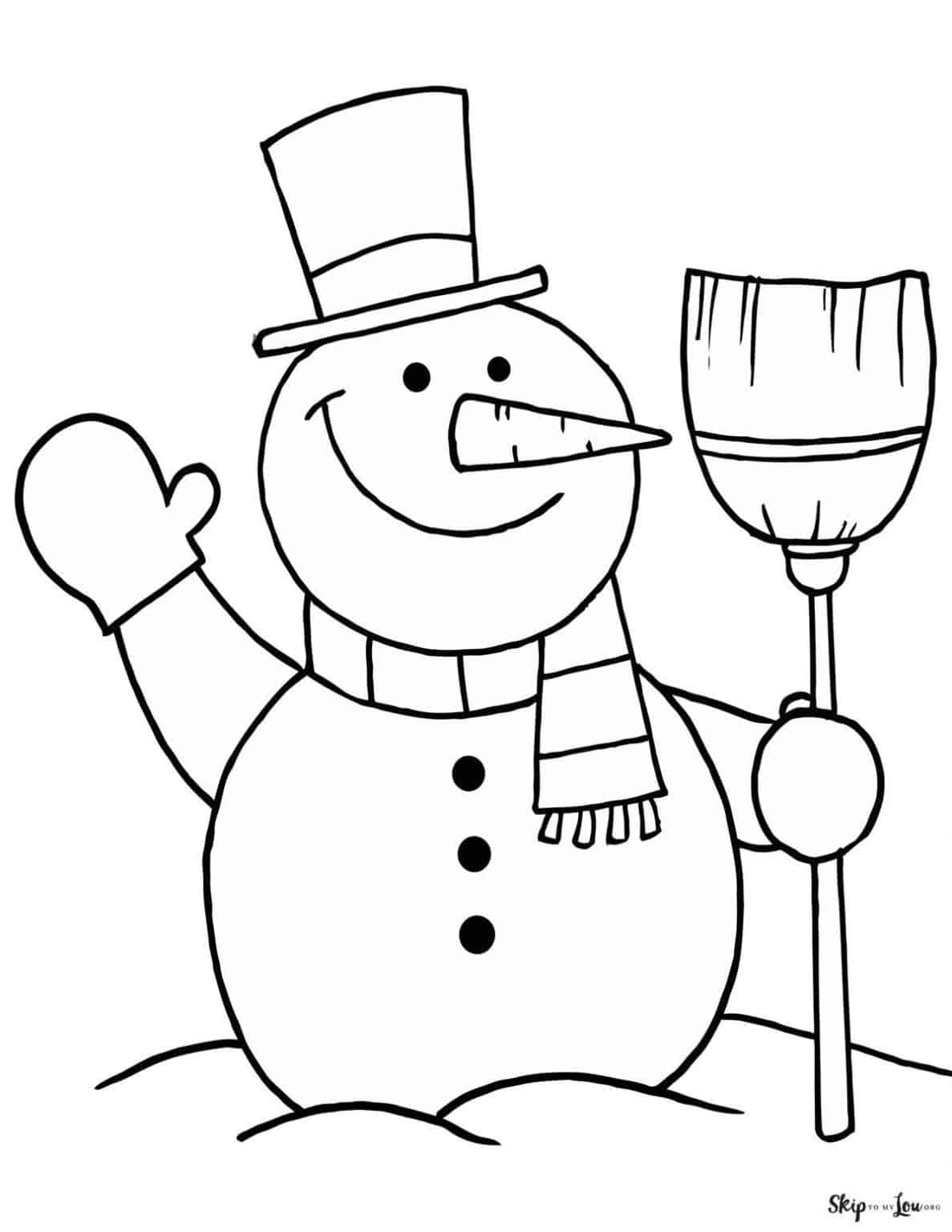 Snowman coloring pages skip to my lou