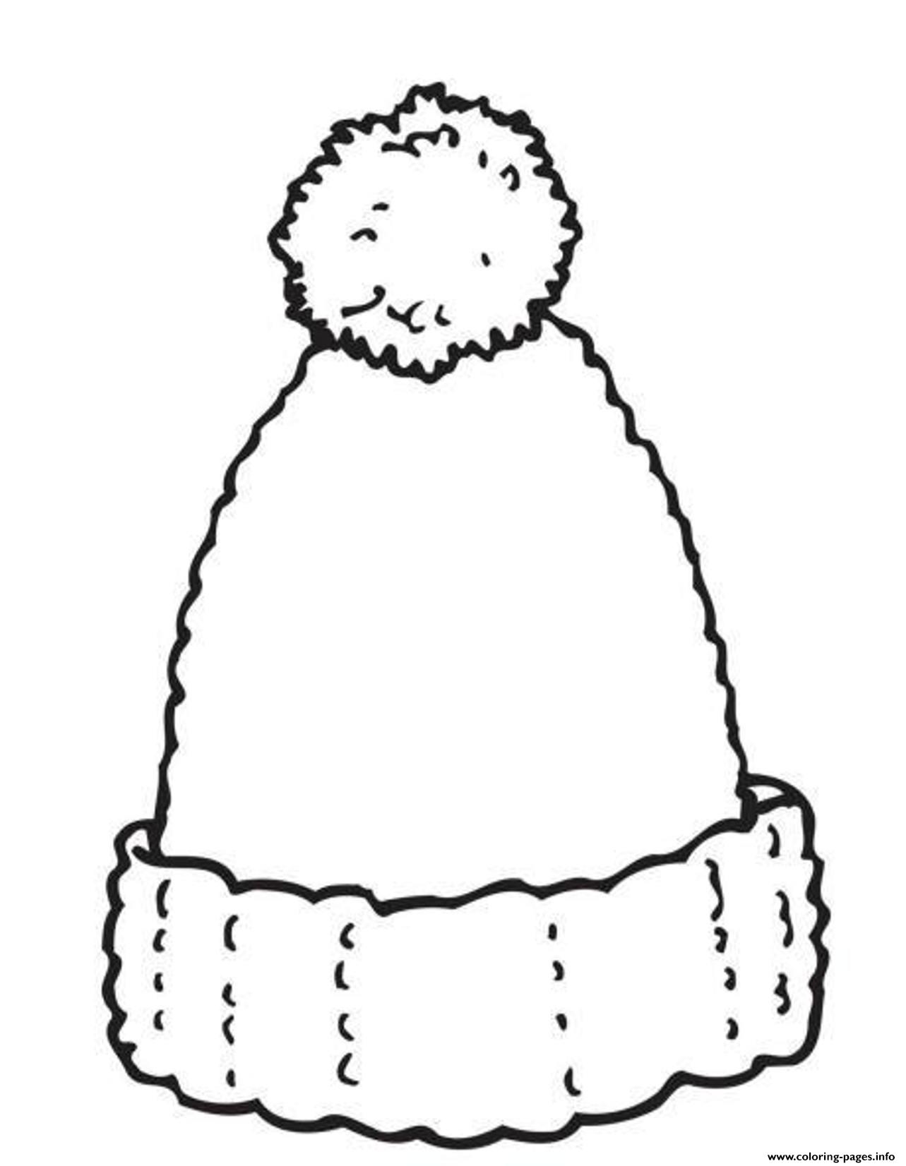 Woolly hat winter s coloring page printable